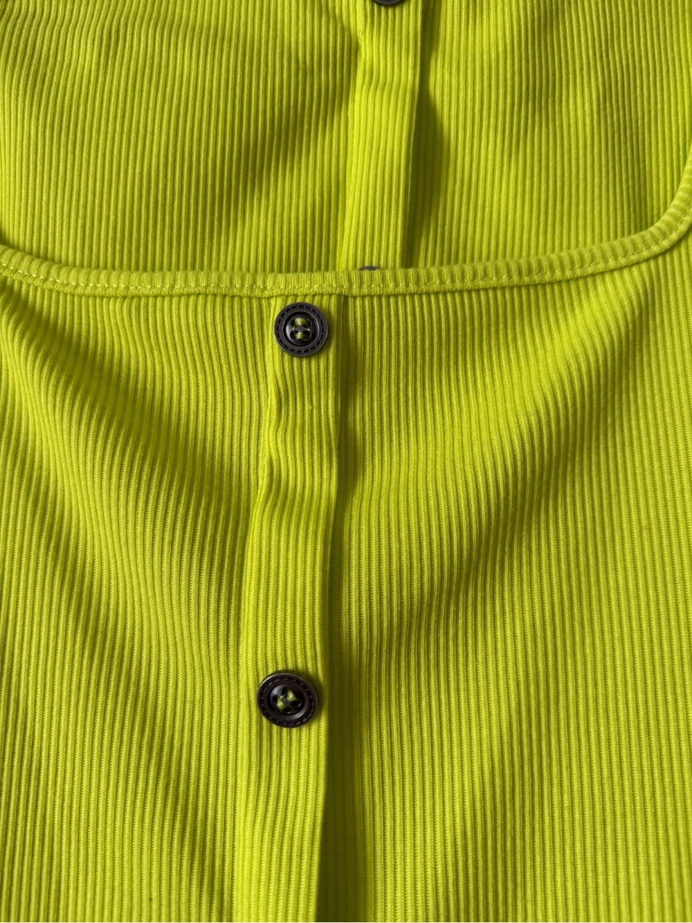 Women’s Neon Lime Long Sleeve Button-Front Top & matching skirt set - Picture 4 of 8